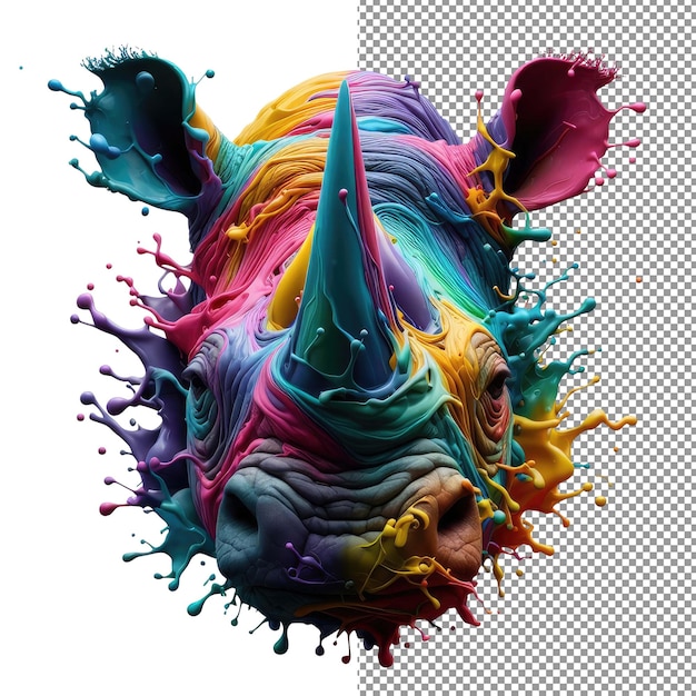 PSD splash safari colorful animal face aislamiento de las caras de los animales