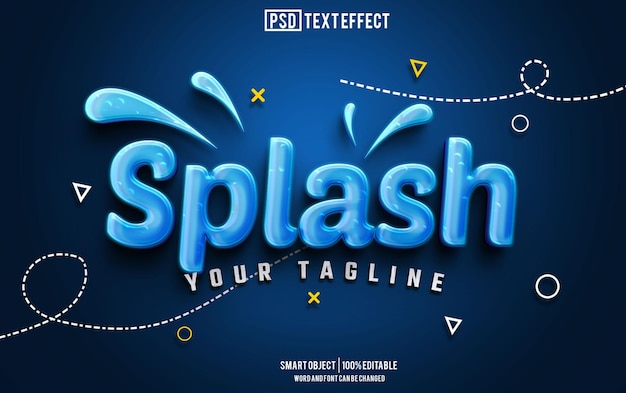 Splash-Text-Effekt-Schriftart, bearbeitbarer Typografie-3D-Text