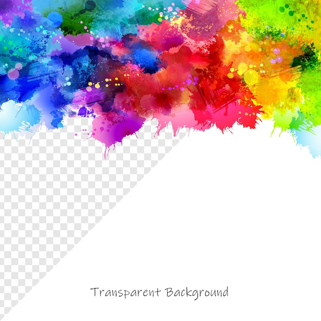 Splatter d'aquarelle abstrait avec fond transparent
