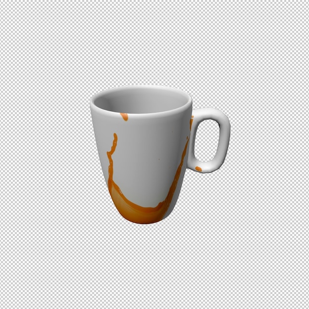 Splatter de taza de café con fondo transparente