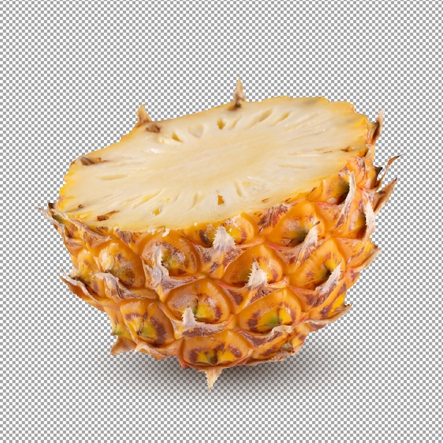 Split-Ananas-Frucht isoliert auf einem Alpha-Hintergrund