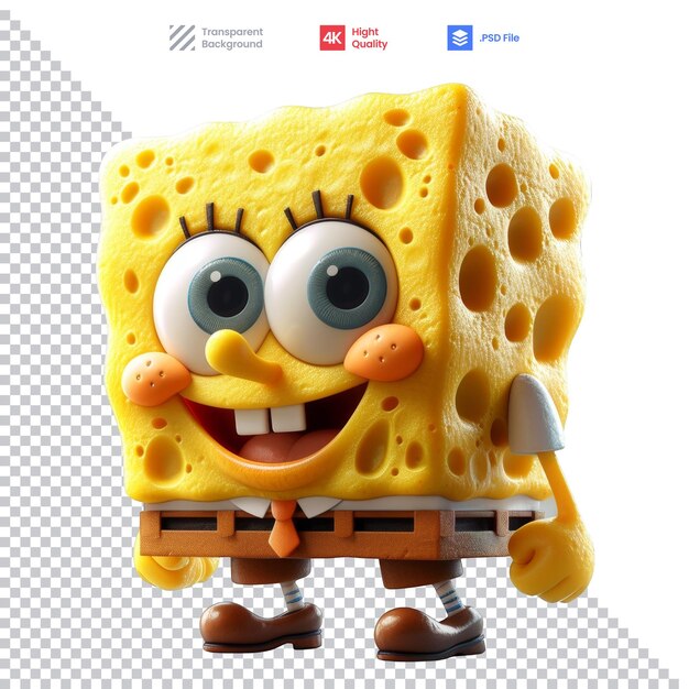 PSD spongebob-figur mit käse