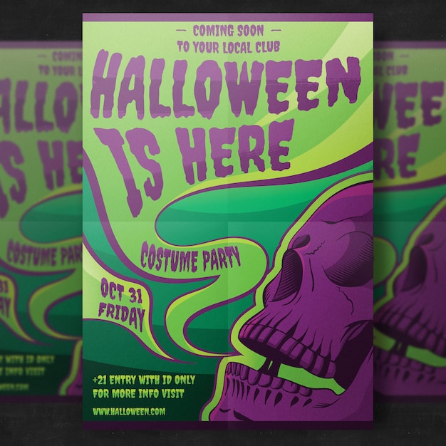 PSD spooky halloween party flyer