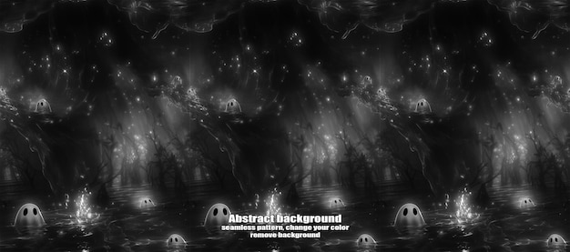 PSD spooky skulls amp ghosts fondo de halloween brillante