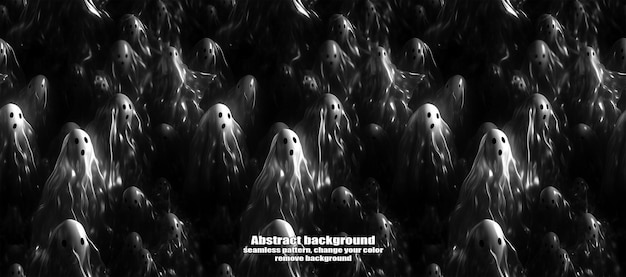 Spooky Skulls e Ghosts scintillanti sullo sfondo di Halloween