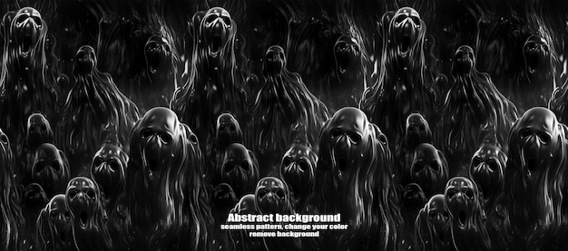 Spooky Skulls e Ghosts scintillanti sullo sfondo di Halloween
