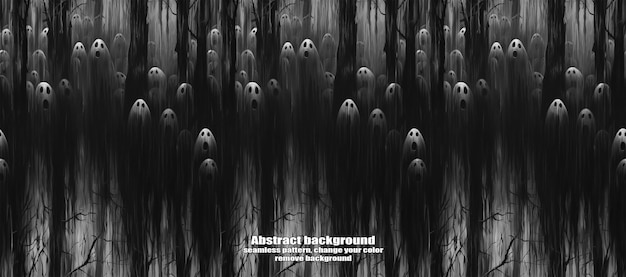 Spooky Skulls e Ghosts scintillanti sullo sfondo di Halloween
