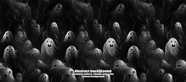 Spooky Skulls e Ghosts scintillanti sullo sfondo di Halloween