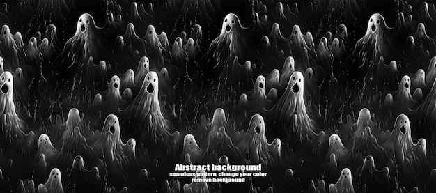 Spooky Skulls e Ghosts scintillanti sullo sfondo di Halloween