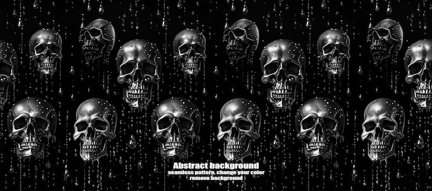 Spooky Skulls e Ghosts scintillanti sullo sfondo di Halloween