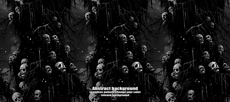 PSD spooky skulls amp ghosts fondo de halloween brillante