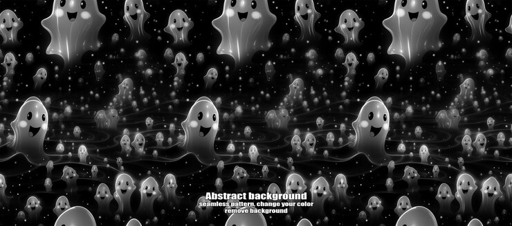 PSD spooky skulls amp ghosts fondo de halloween brillante