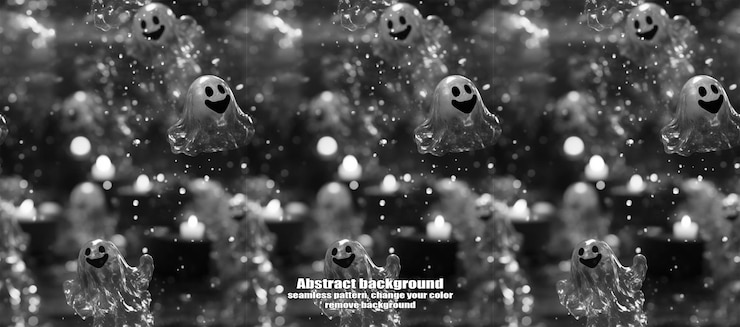 PSD spooky skulls amp ghosts fondo de halloween brillante