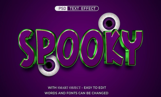 Spooky text effect 3d style