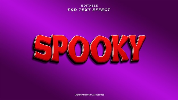 PSD spooky texteffekt editierbares design