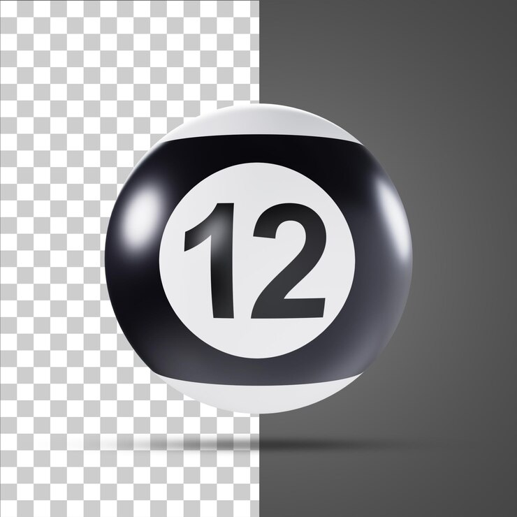 PSD sport pool ball doce ilustración 3d