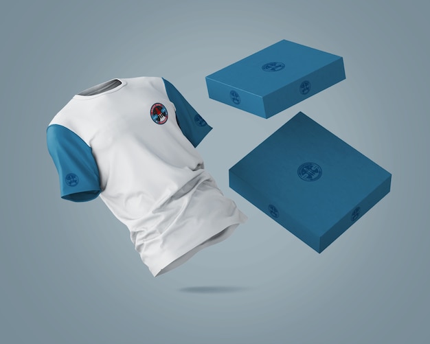 PSD sport-shirt-modell mit markenlogo