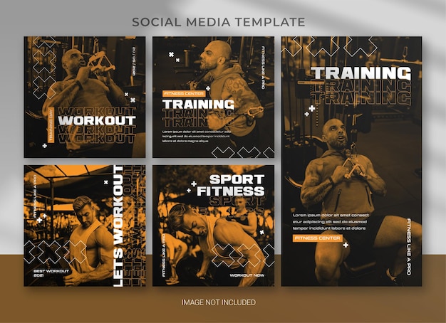 PSD sport social media pack bundle template design