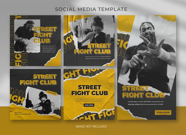 PSD sport social media pack bundle template design