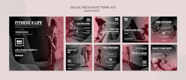 Sport & Tech Social Media Post Vorlage