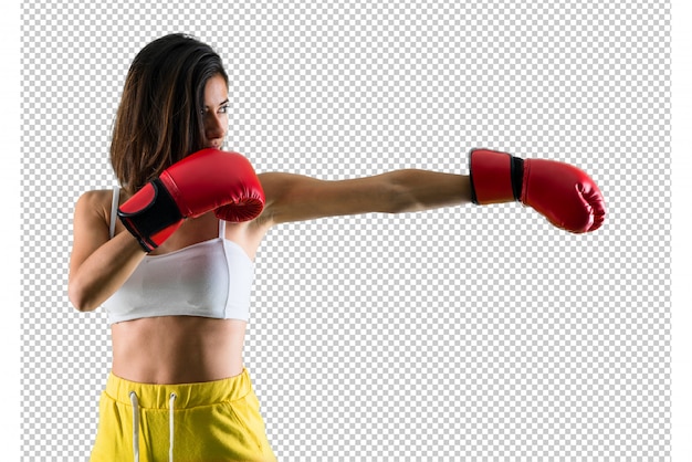 Sportfrau mit boxhandschuhen