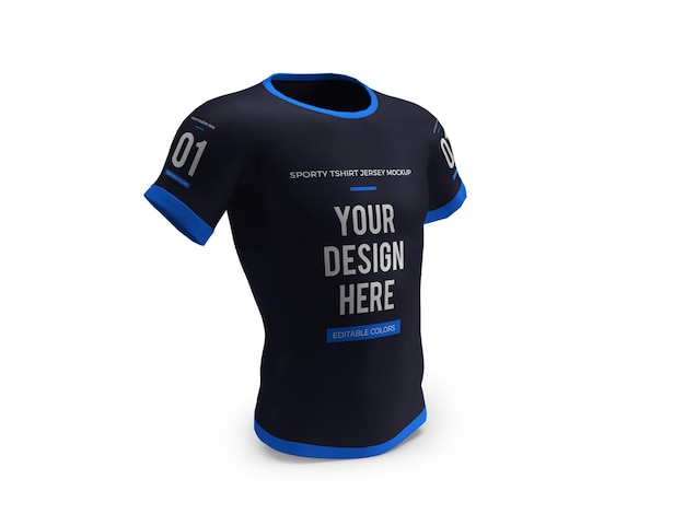 Sportliches t-shirt jersey 3d mockup isoliert