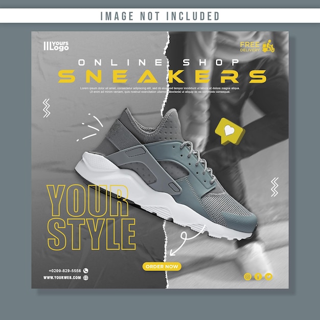 PSD sportschuhe verkauf für social media instagram post und story stories template design