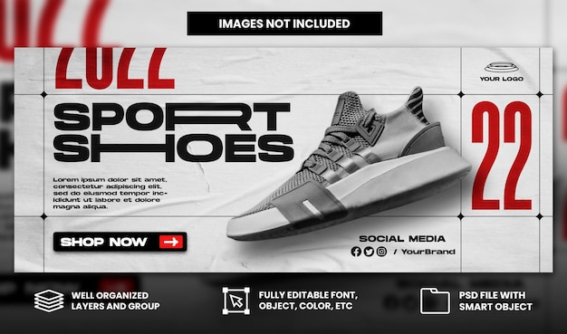 Sportturnschuh-Schuhverkauf für Social-Media-Instagram-Post und Facebook-Web-Banner-Vorlage