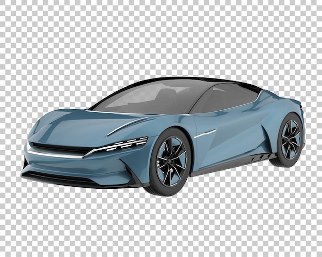 Sportwagen auf transparentem hintergrund. 3d-rendering - abbildung