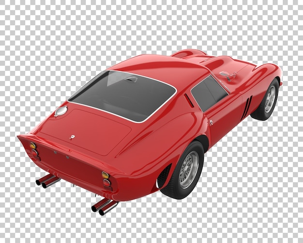 Sportwagen auf transparentem Hintergrund. 3D-Rendering - Abbildung