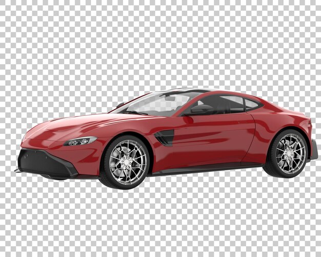 Sportwagen auf transparentem Hintergrund. 3D-Rendering - Abbildung