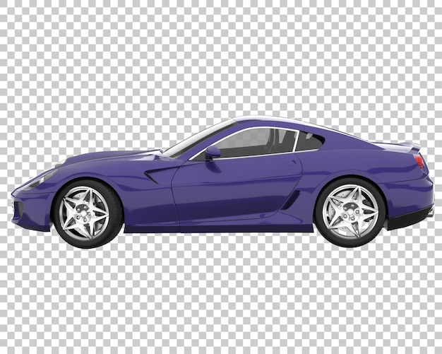Sportwagen auf transparentem Hintergrund. 3D-Rendering - Abbildung