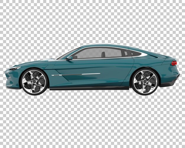 Sportwagen auf transparentem Hintergrund. 3D-Rendering - Abbildung