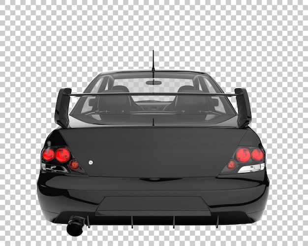 Sportwagen auf transparentem Hintergrund. 3D-Rendering - Abbildung