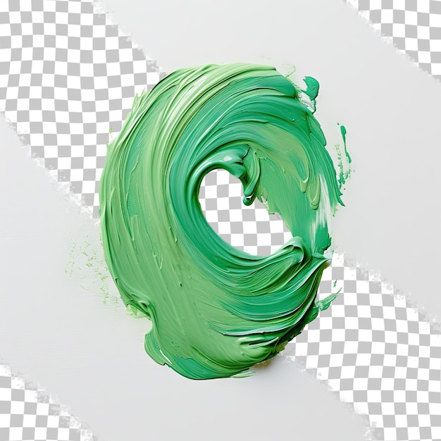 PSD spot of green oil paint on transparent background
