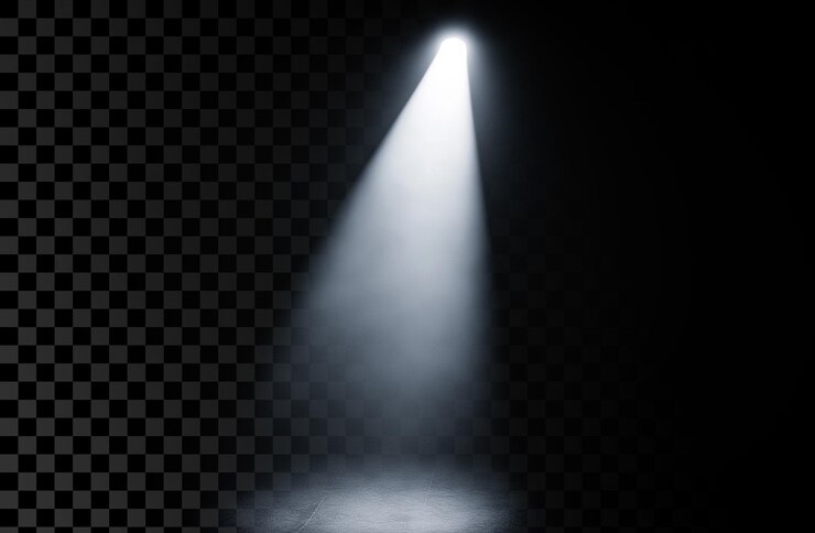 PSD spotlichtstrahl auf durchsichtigem hintergrund