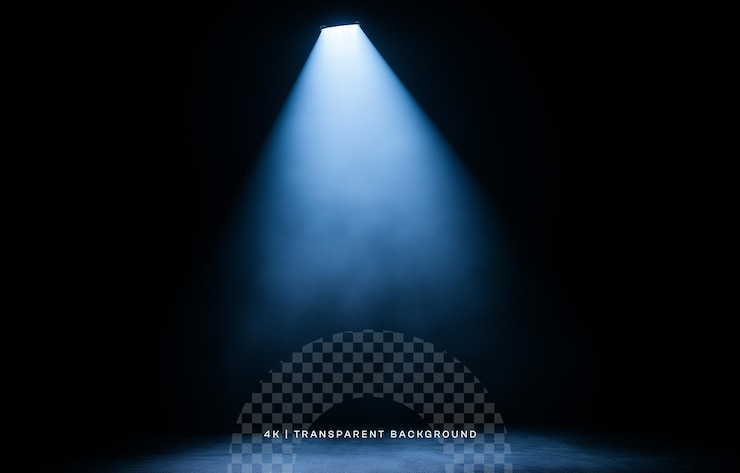 PSD spotlight-bühnenlicht-effekt auf transparenter überlagerung