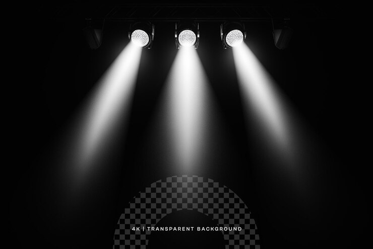 PSD spotlight-bühnenlicht-effekt auf transparenter überlagerung