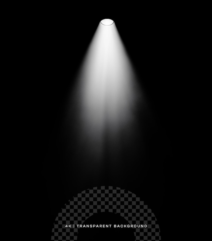 PSD spotlight-bühnenlicht-effekt auf transparenter überlagerung