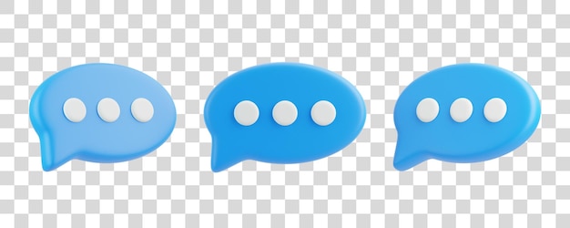 Sprachblase isoliert auf weißem Hintergrund Chat-Icon-Set Chat-Box-Nachricht-Box 3D-Rendering