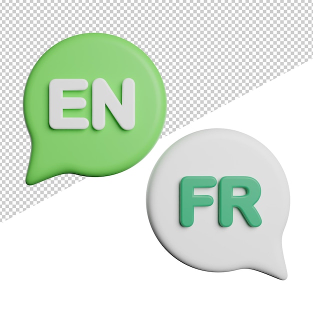 Sprache sprechen fähigkeiten vorderansicht 3d-rendering symbol illustration auf transparentem hintergrund