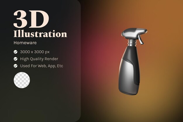 PSD spray de nettoyage illustration 3d