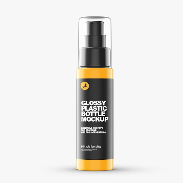 PSD spray-plastikflaschen-mockup-premium-vorlage