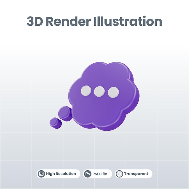 Sprechblase 3D-Box Chat-Schaltfläche Nachricht Sprechblase im Render-Stil sprechen 3D-Symbol