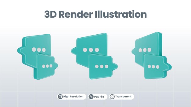 PSD sprechblase 3d-konzeptdesign neue nachrichtenbenachrichtigung im chat