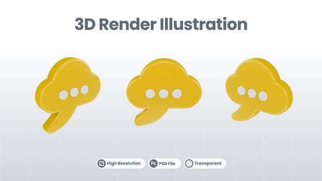Sprechblase 3D-Symbol Nachrichtenkonzept realistische Sprechblase mit Punkten für Chat-Nachrichtenfeld