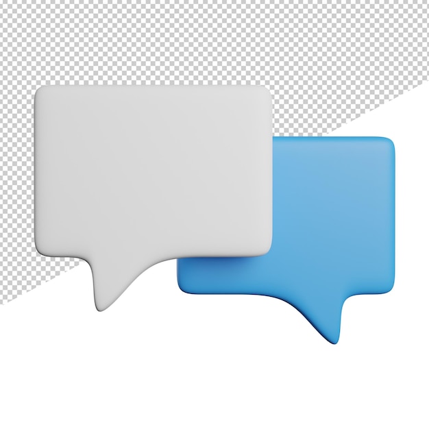 Sprechblase Chat-Gespräch Vorderansicht 3D-Darstellung auf transparentem Hintergrund