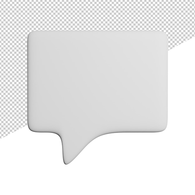 Sprechblase Chat Vorderansicht 3D-Darstellung auf transparentem Hintergrund