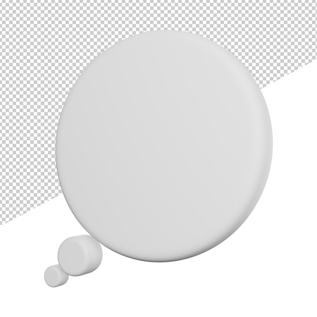 Sprechblasen-vorlage seitenansicht 3d-rendering-symbol-illustration auf transparentem hintergrund
