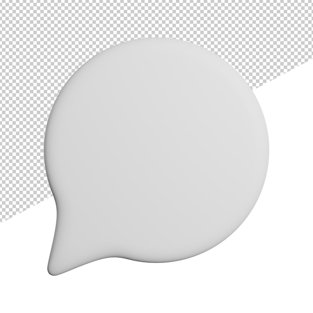Sprechblasen-Vorlage Vorderansicht 3D-Rendering-Symbol-Illustration auf transparentem Hintergrund